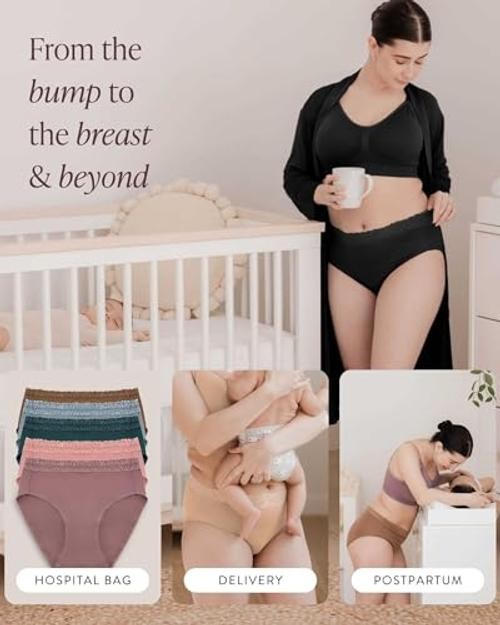 High-Waisted Postpartum Underwear Pack | Dusty Hues Large Assorted Jewel Tones