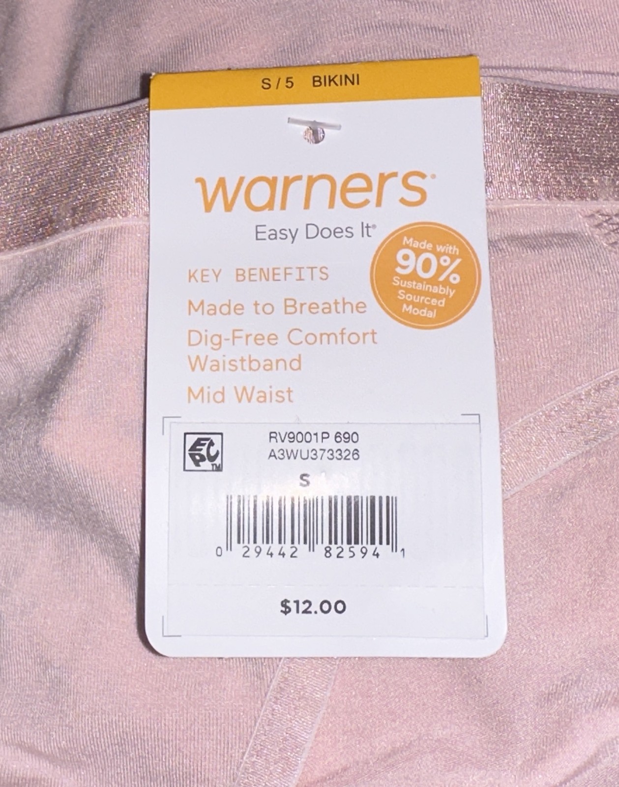 WARNERS Easy Does It Modal Pink Bikini Panty NEW Womens Sz S 5