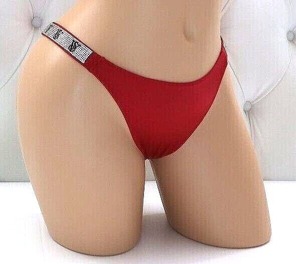 Victoria’s Secret VS Rhinestone Shine Logo Strap Thong Panty Red S M L XL XXL
