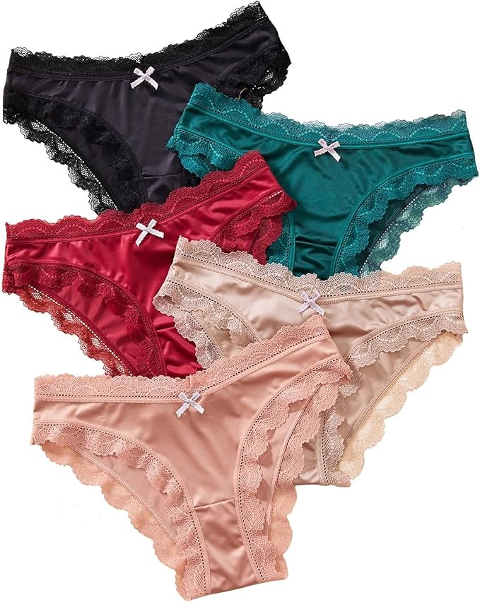 5Pack Lot Sexy Ladies Womens Lace Satin Panties Bikini Underwear Underwear Brief