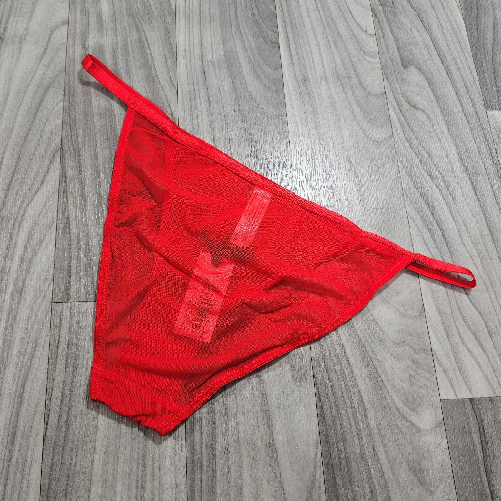 Hustler Lingerie Grace Red Mesh and Lace Trim Brief