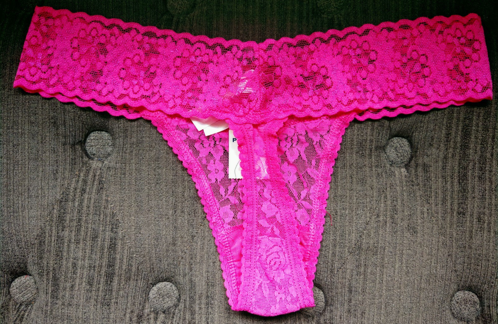 Primark Secret Possessions Fuchsia Pink Lacey Thong Size Medium 12 To 14