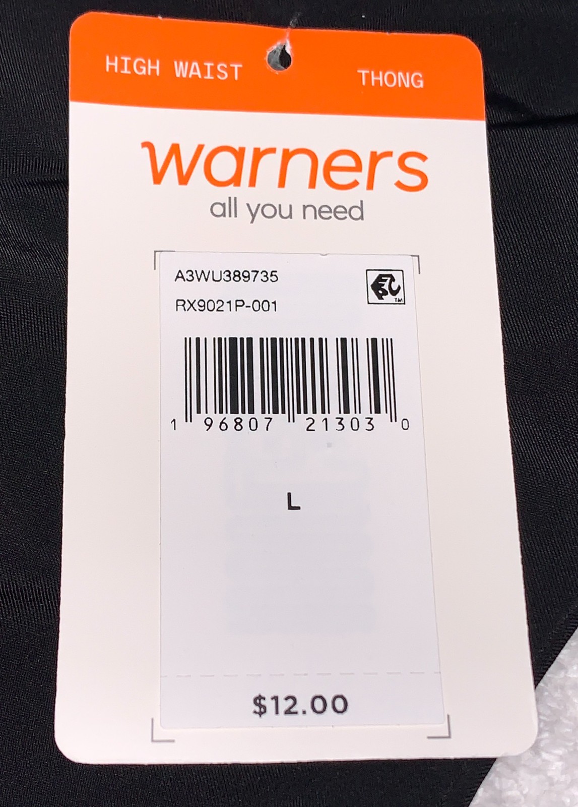 WARNERS Smooth It Over Black Smoothing High Waist Thong Panty Womens Sz S 5 L 7