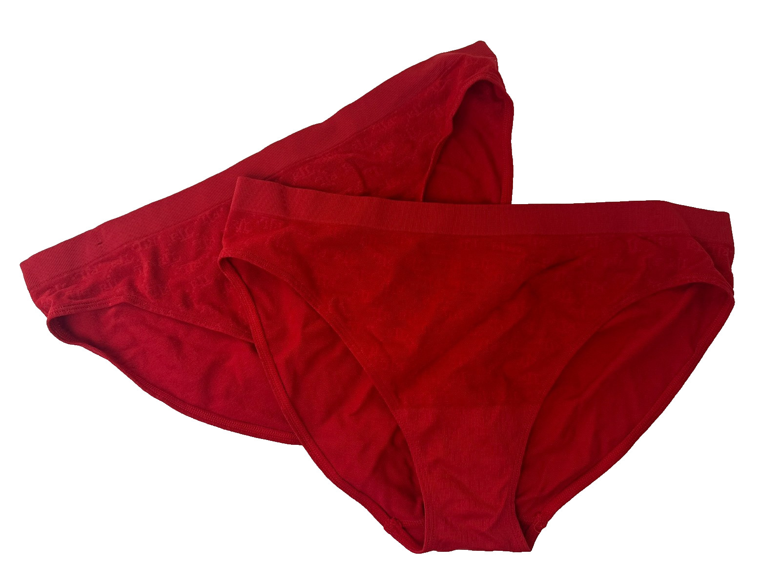 Lauren Ralph Lauren Underwear Bikini Brief Red Large Monogram Mesh Jacquard 2Pk