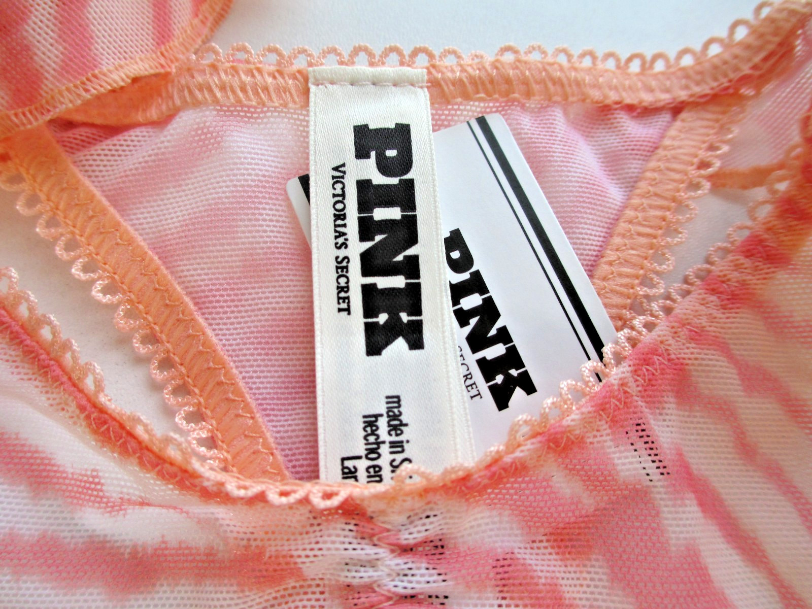 VICTORIA’S SECRET PINK Thong Panty S M L XL Orange Zebra NWT Flutter VS Ruffle