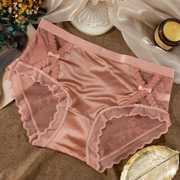 1/5 Pack Lot Vintage Women Satin Panties Lace French Undies Underwear Sexy Brief