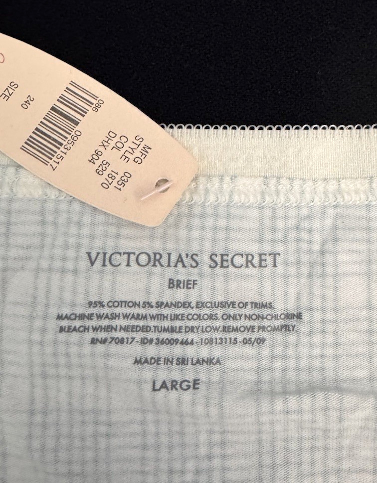 NEW Victoria’s Secret Vintage HI CUT BRIEF Green Plaid Size LARGE Panty NWT