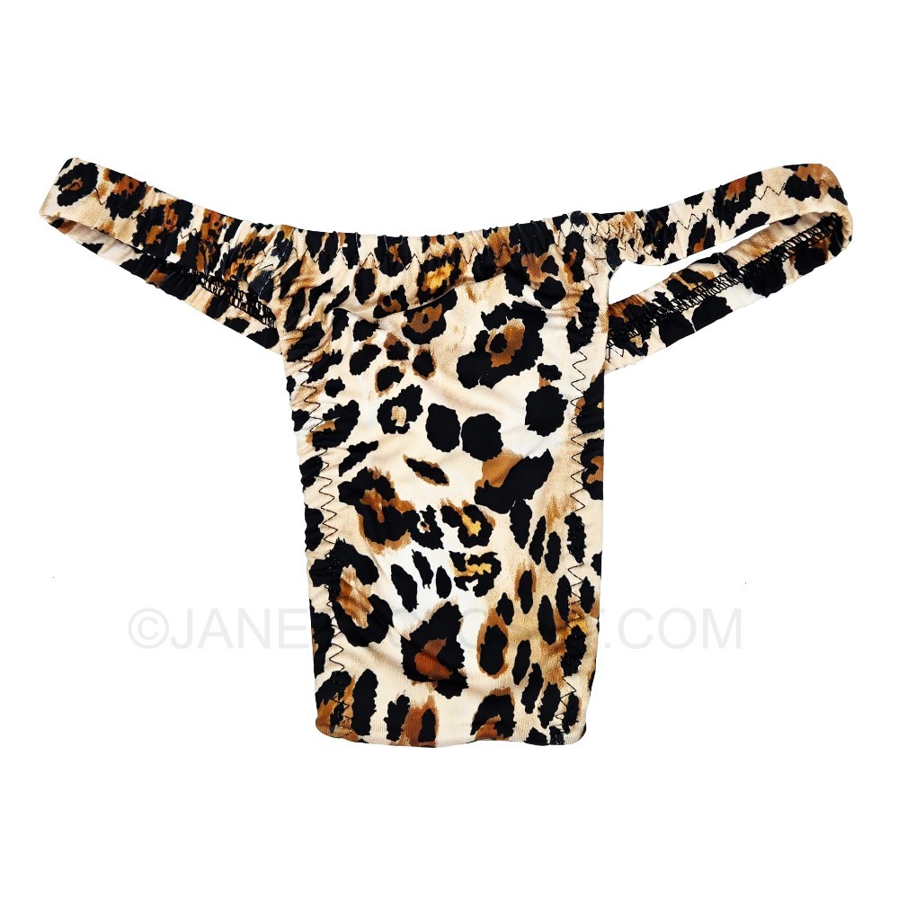 Leopard Print Tucking Gaff Thong for Trans Women, Crossdresser Compression Panty
