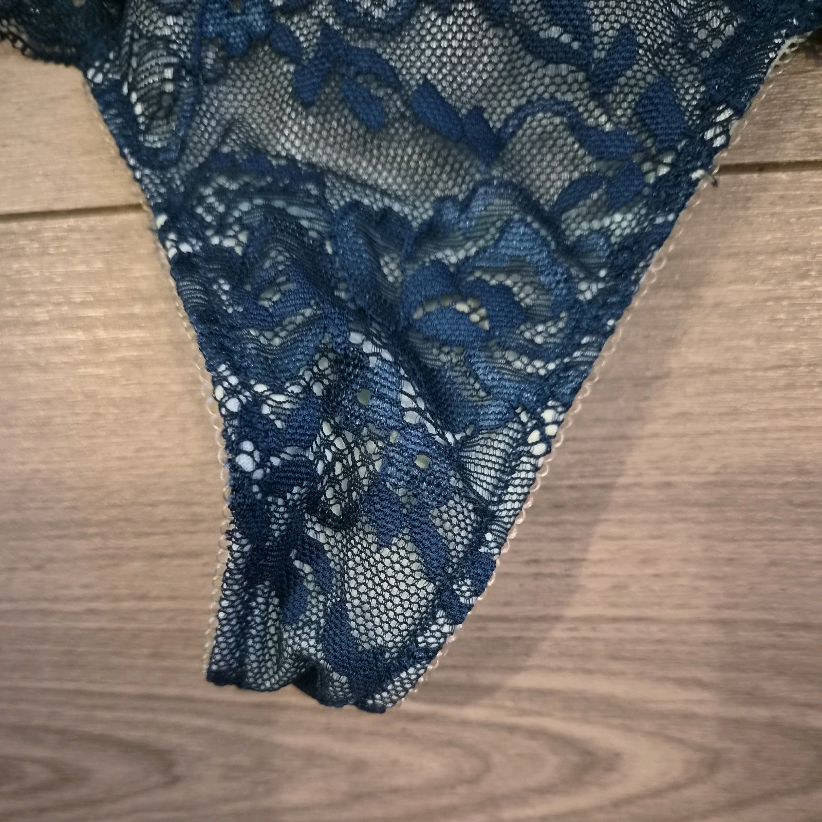 BNWOT Ann Summers Deep Teal Blue & Light Green Lace Thong Size 8-10