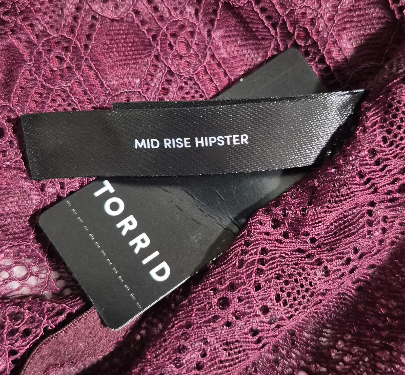 Torrid Hipster Panty Size 2X Winetasting Bella Lusso Fishnet Lace Mid Rise NWT