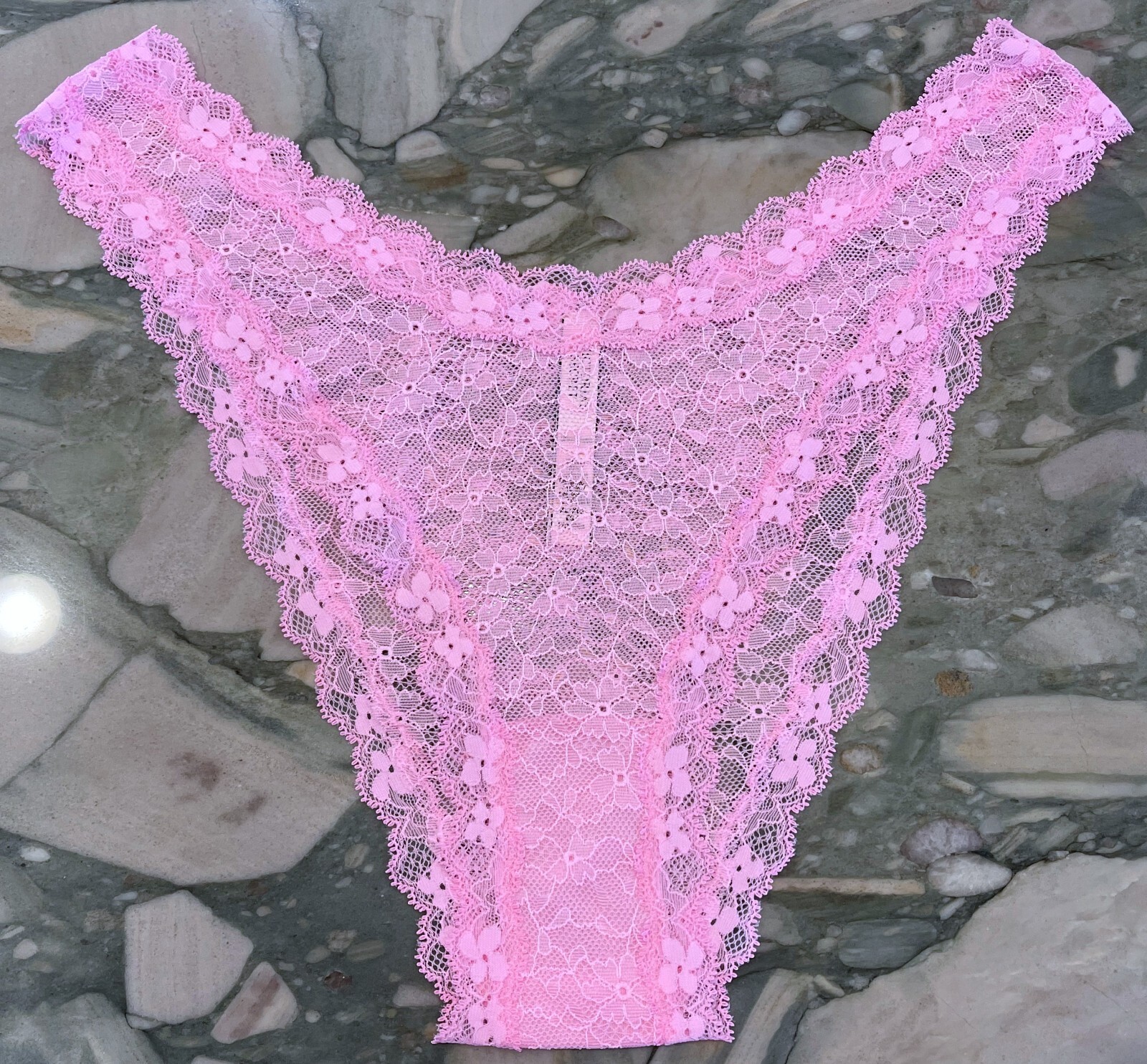 NEW Victoria Secret Dream Angels Lace High Leg Brazilian – Sweet Rosette Pink XL