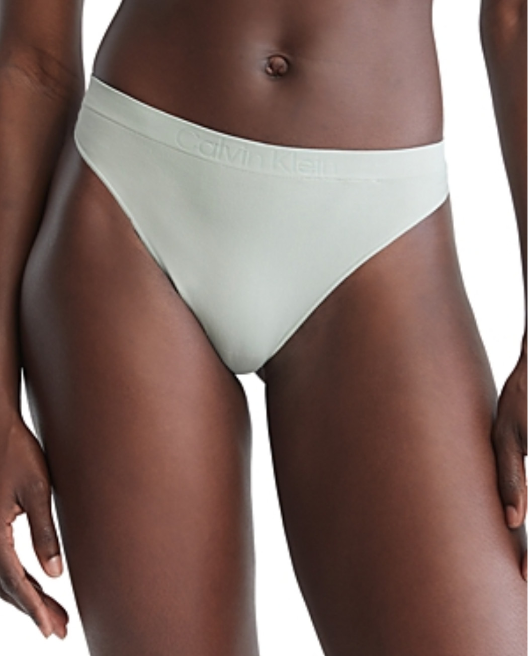 Calvin Klein Women Bonded Flex Mid Rise Thong Forest Fern Size M
