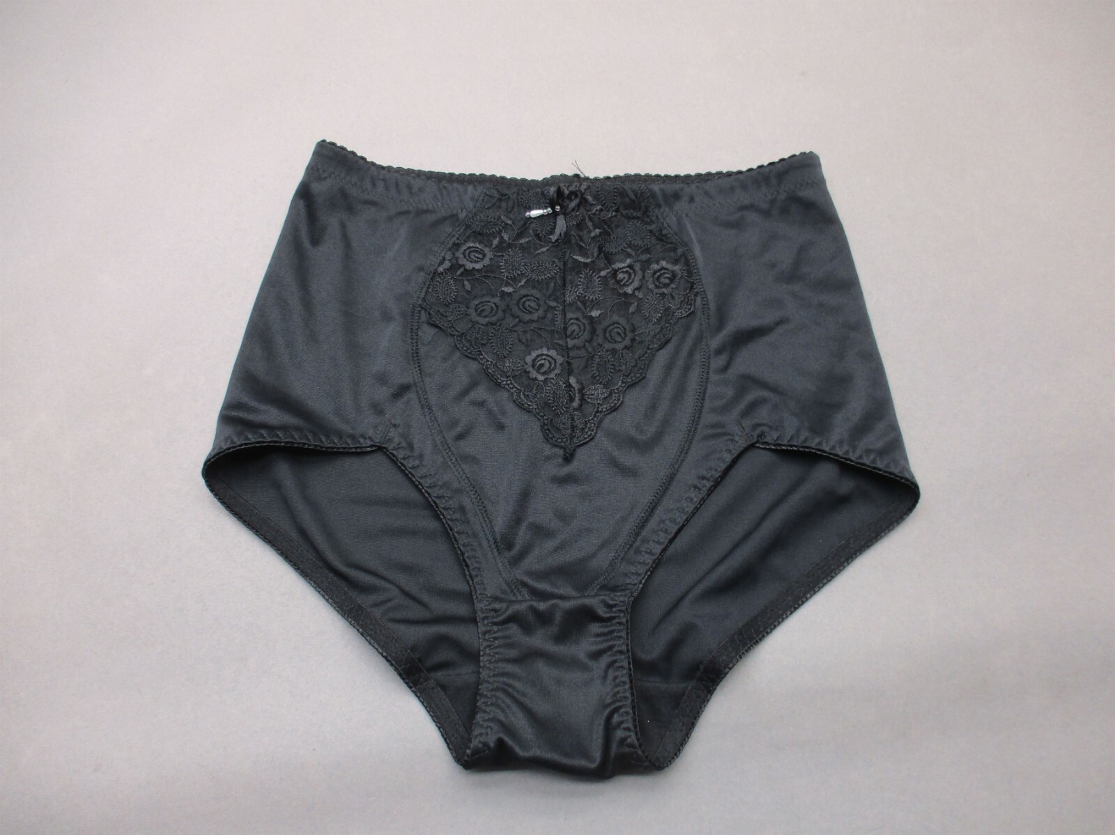 Unbranded Size 7/L Womens Blk Lace Patch Stretch High Waisted Slimming Brief 4D