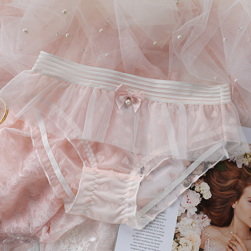 Sexy Sweet Girls Lolita Underpants Sheer Bow Panties Underwear Briefs Japanese