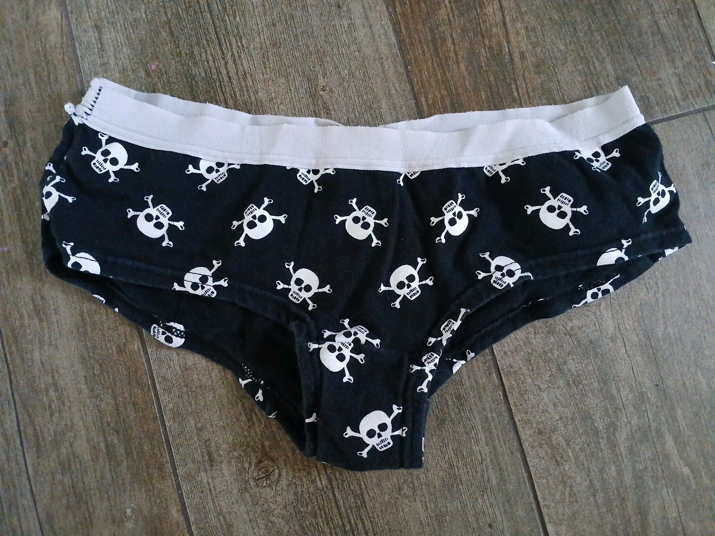 Anchor Blue-Bikini Eye Kandy-Boyshorts Panties Size 5/Small-Skulls-Y2K 2000s VTG
