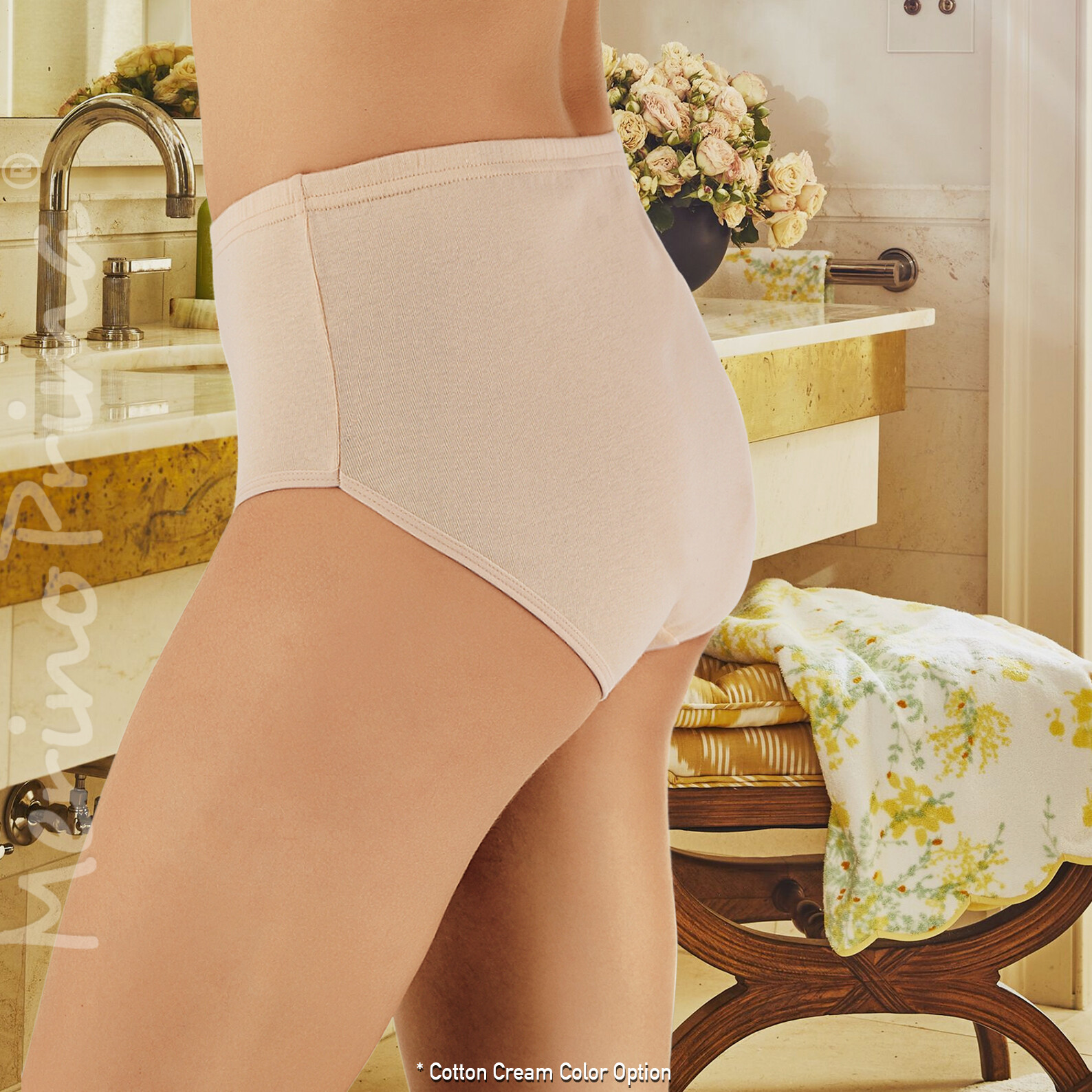 100% Organic Cotton High Waist Panty – Women’s Natural High Rise Underwear White
