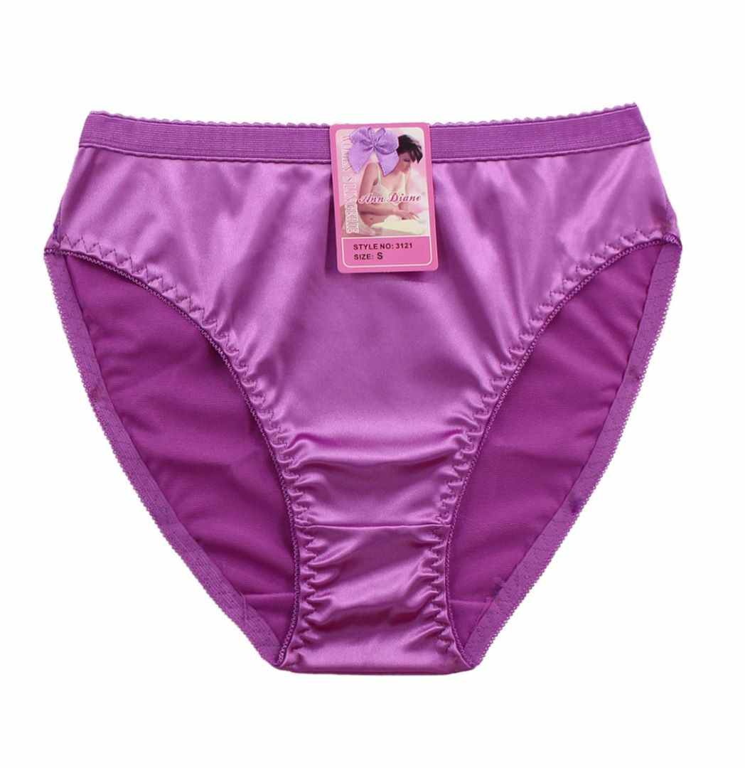 Women High Cut Full Coverage Comfort Satin Shiny Bikini Panty Underwear