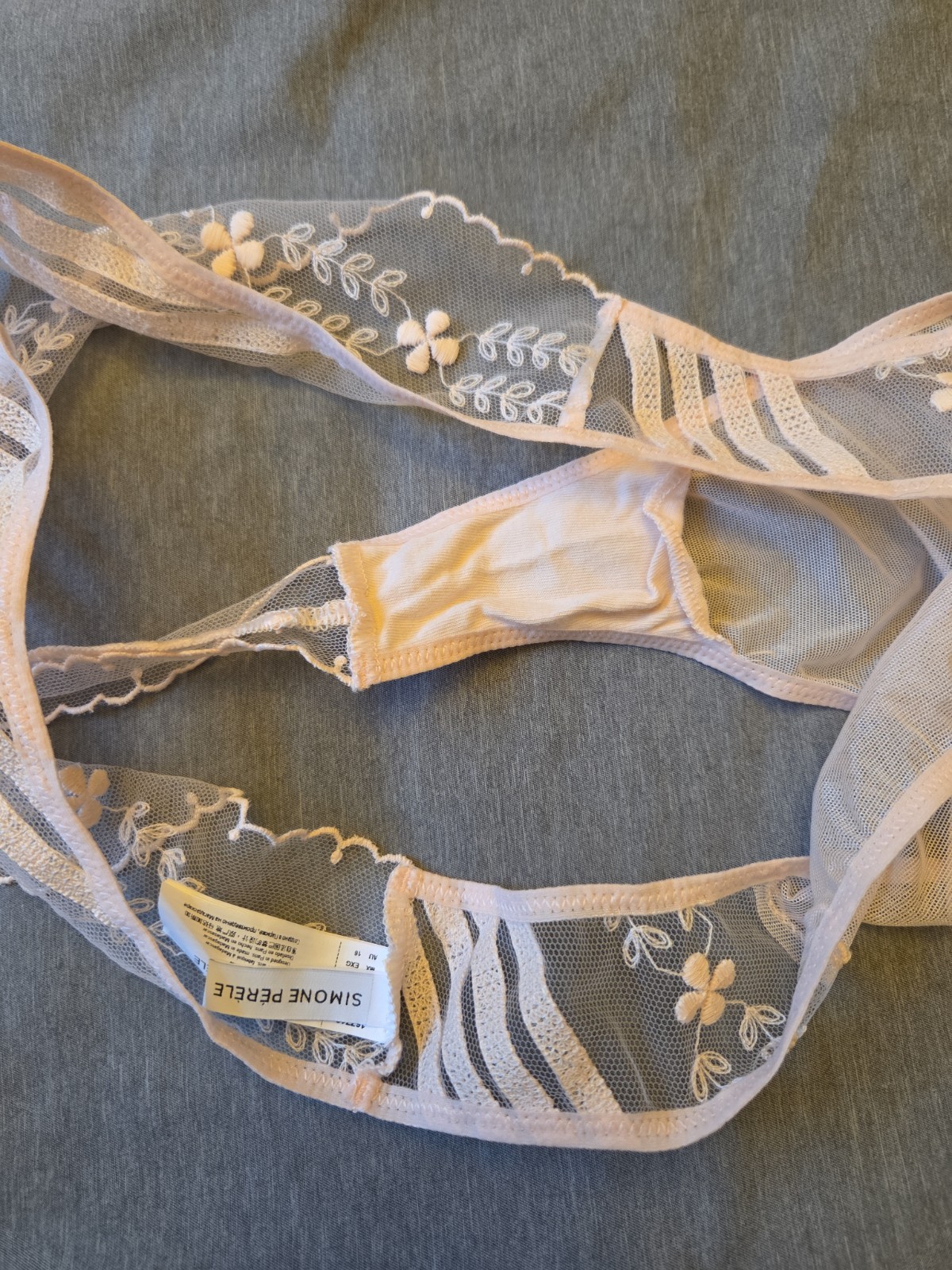 Nwot Simone Perele Sheer Thong Pink 16Z710 Sz 4