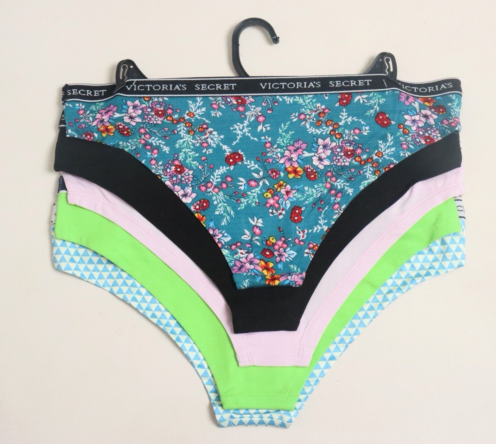 Victoria’s Secret M Multicolor Bikini Panties 5 Pack Floral Geometric Solid