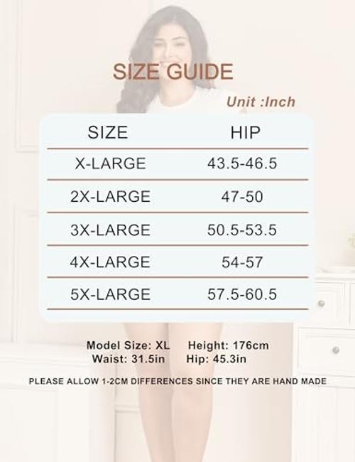 Plus Size Underwear for Women XL-5XL Cotton High Waist XX-Large Plus 4 Balck