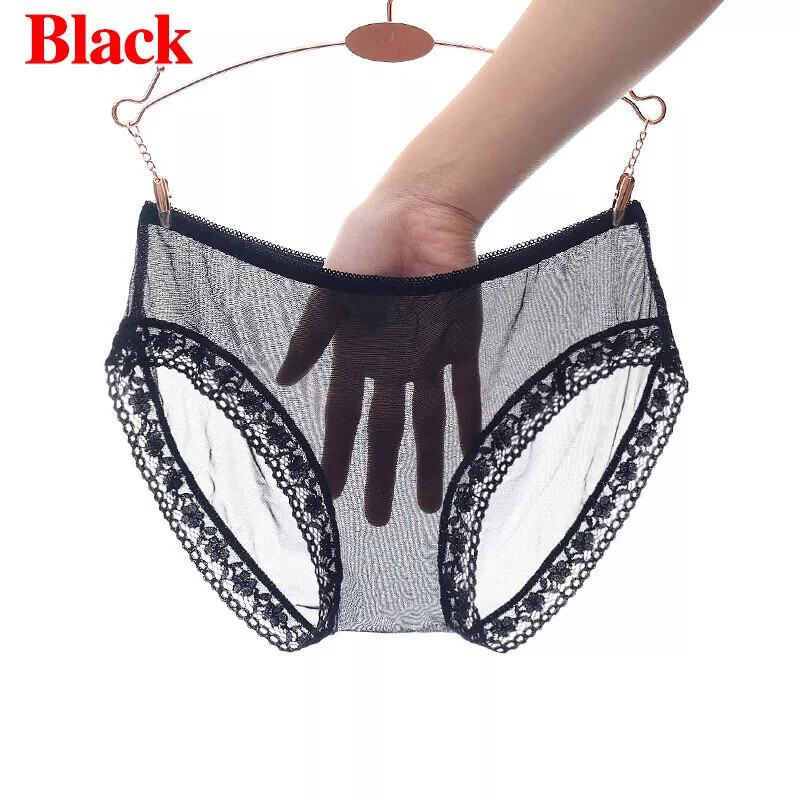 4 Pack Lot Sexy Womens See Through Lingeries Sheer Panties Full Briefs Underwear