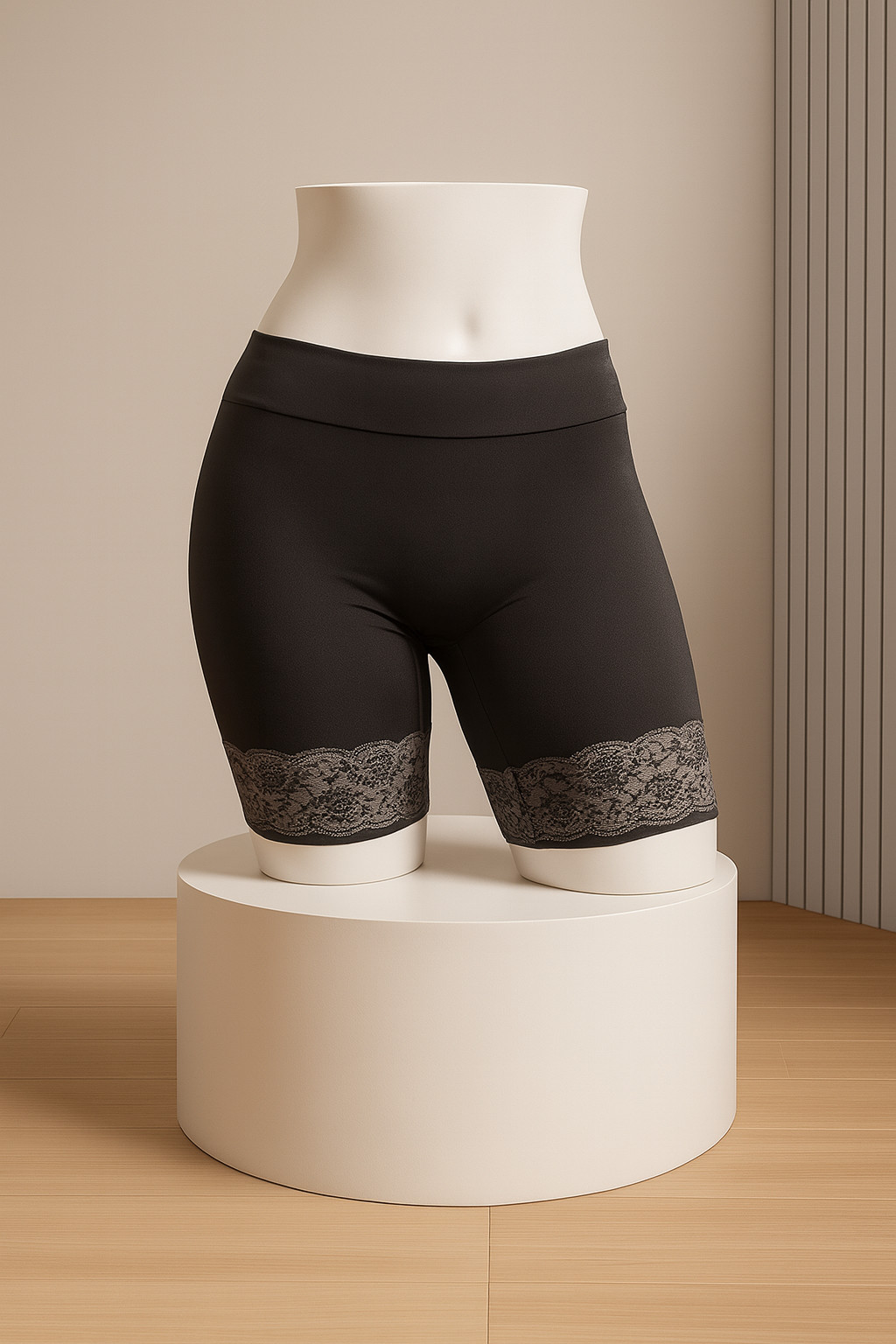 Hanes Women’s Smoothing Slip Shorts with Lace Trim – Black, Size M