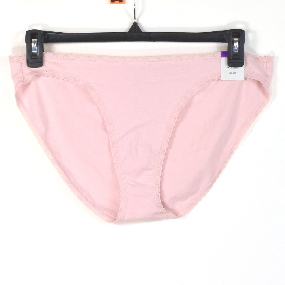 Jenni Cotton Blend Lace Trim Bikini Solid Choose Size & Color New Panty