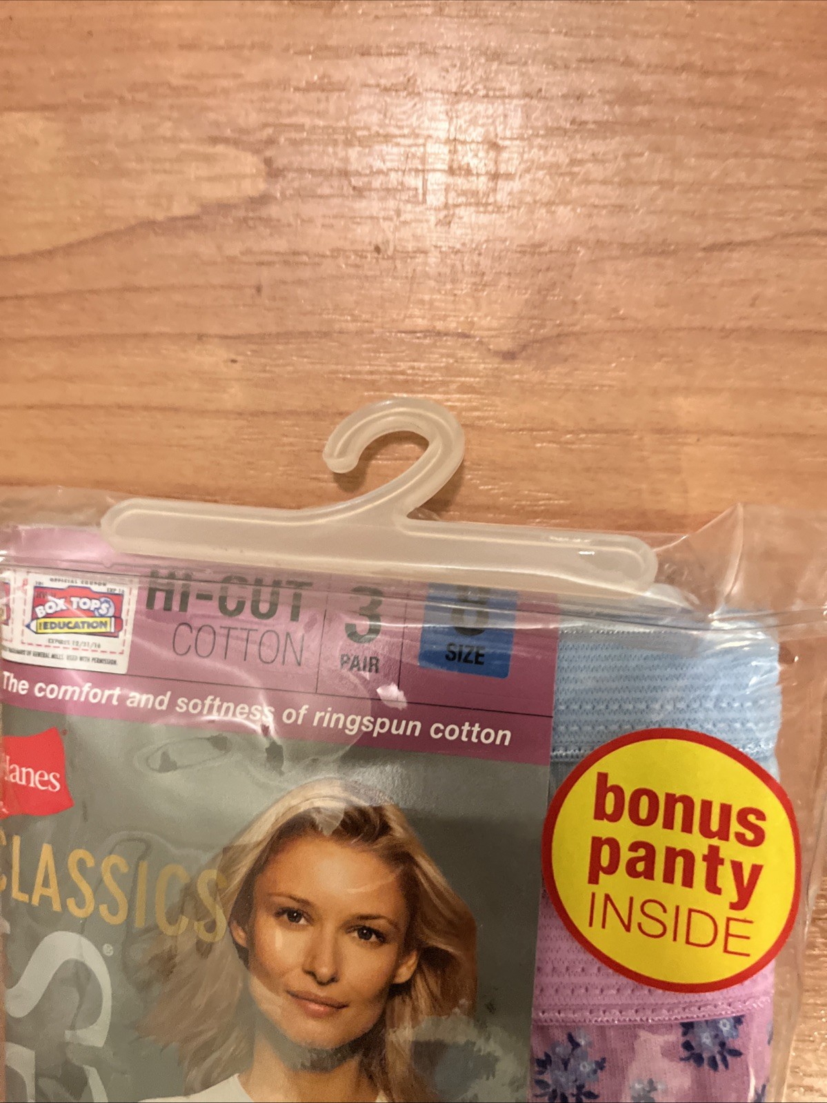 Hanes Womens Classics Tagless Hi-Cut Panties Underwear 4 Pair Size 8