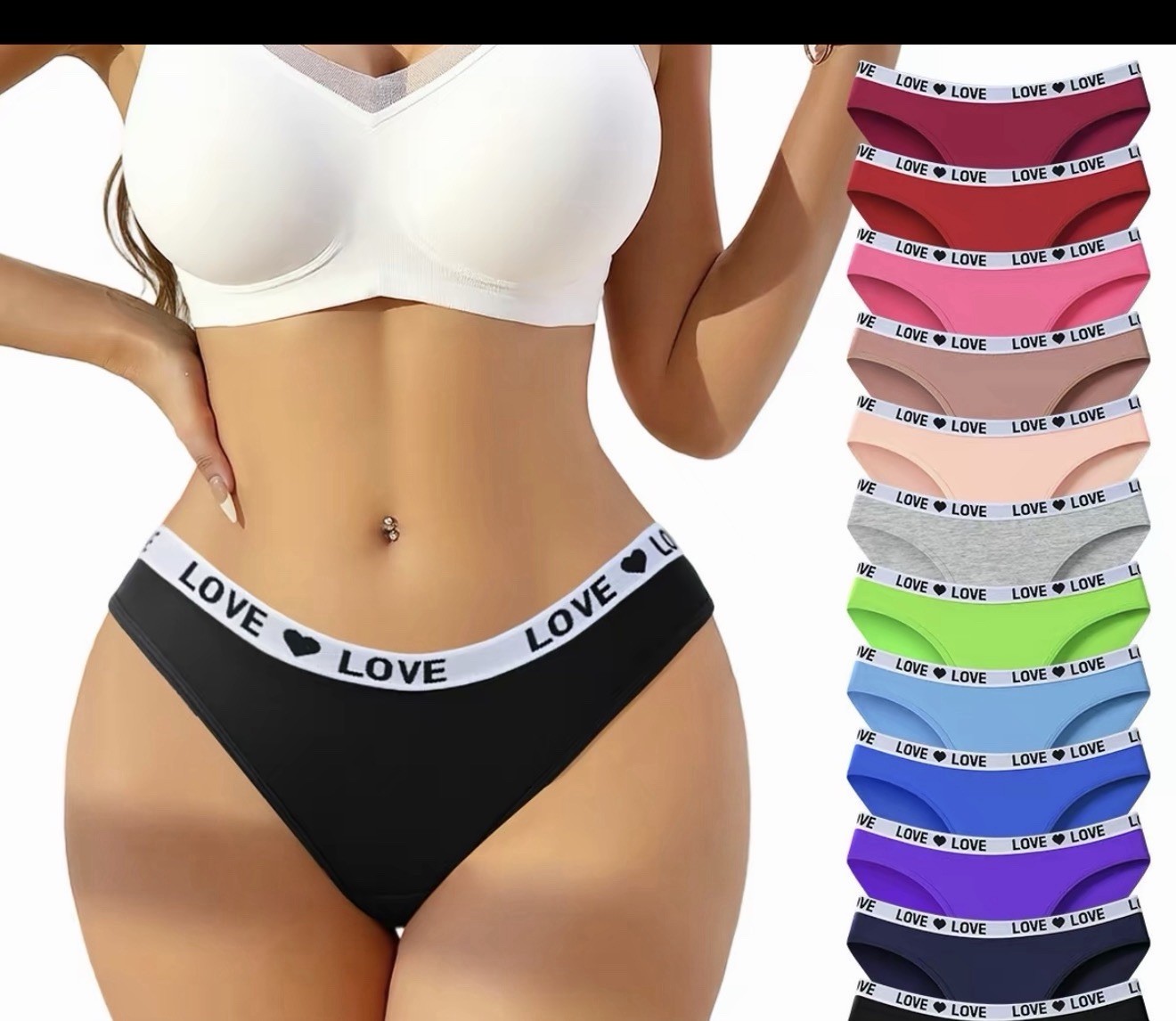 Yun Meng Ni Pink Cotton Solid Bikini Panties Logo Accent Women’s Size L