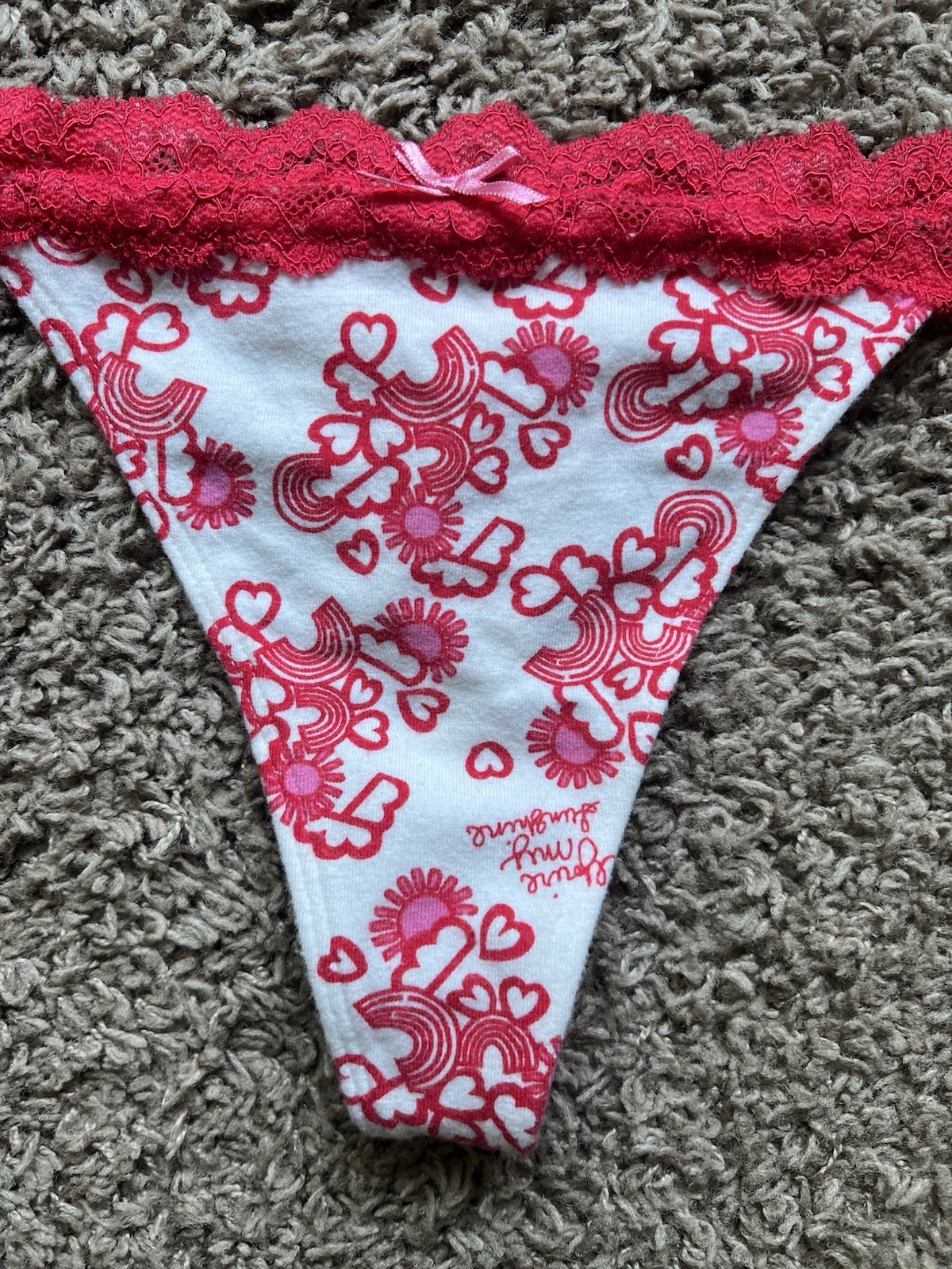 NWOT Victoria’s Secret PINK Vintage Cotton Thong Panty Large
