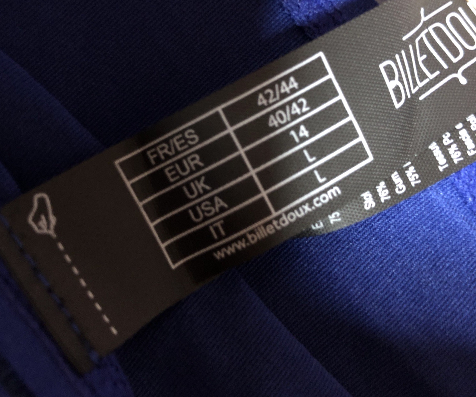 Billet Doux Zen Light Shorts Briefs L UK 14 Blue Lightweight Underwear Knickers