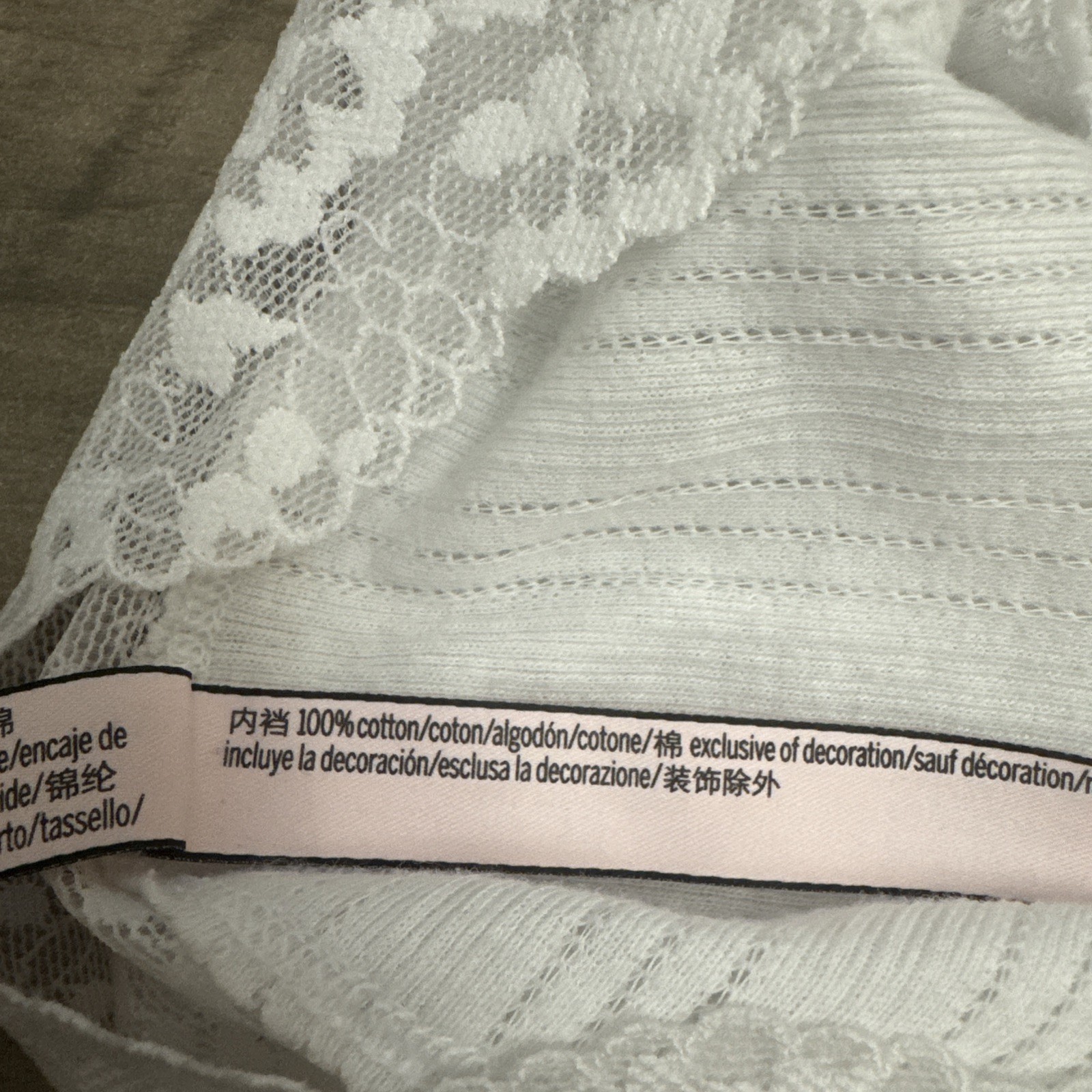Victoria’s Secret Seamless Hip Hugger white and pink Large Panties