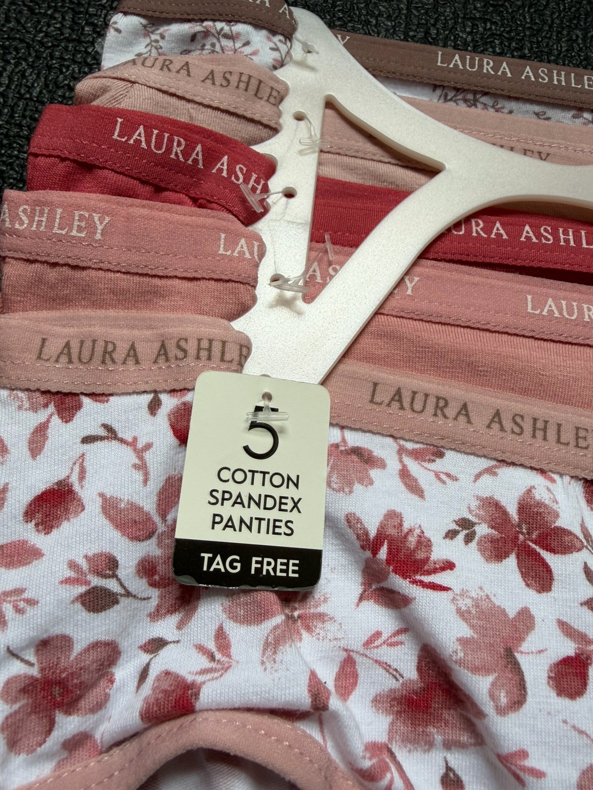 5-Pack LAURA ASHLEY Cotton Hiphugger Panty sz M Set Bundle Lot Tag Free