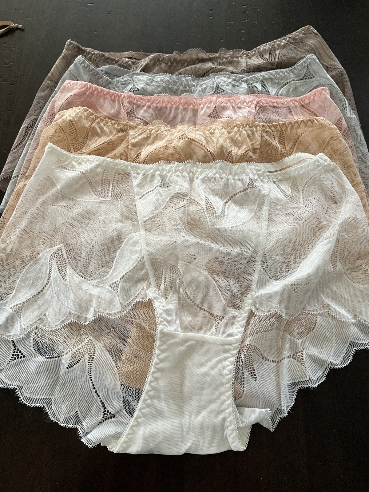 Women Brief Underpants Set Of 8 Midwaist Lingerie Breathable Hollow Lace Panties