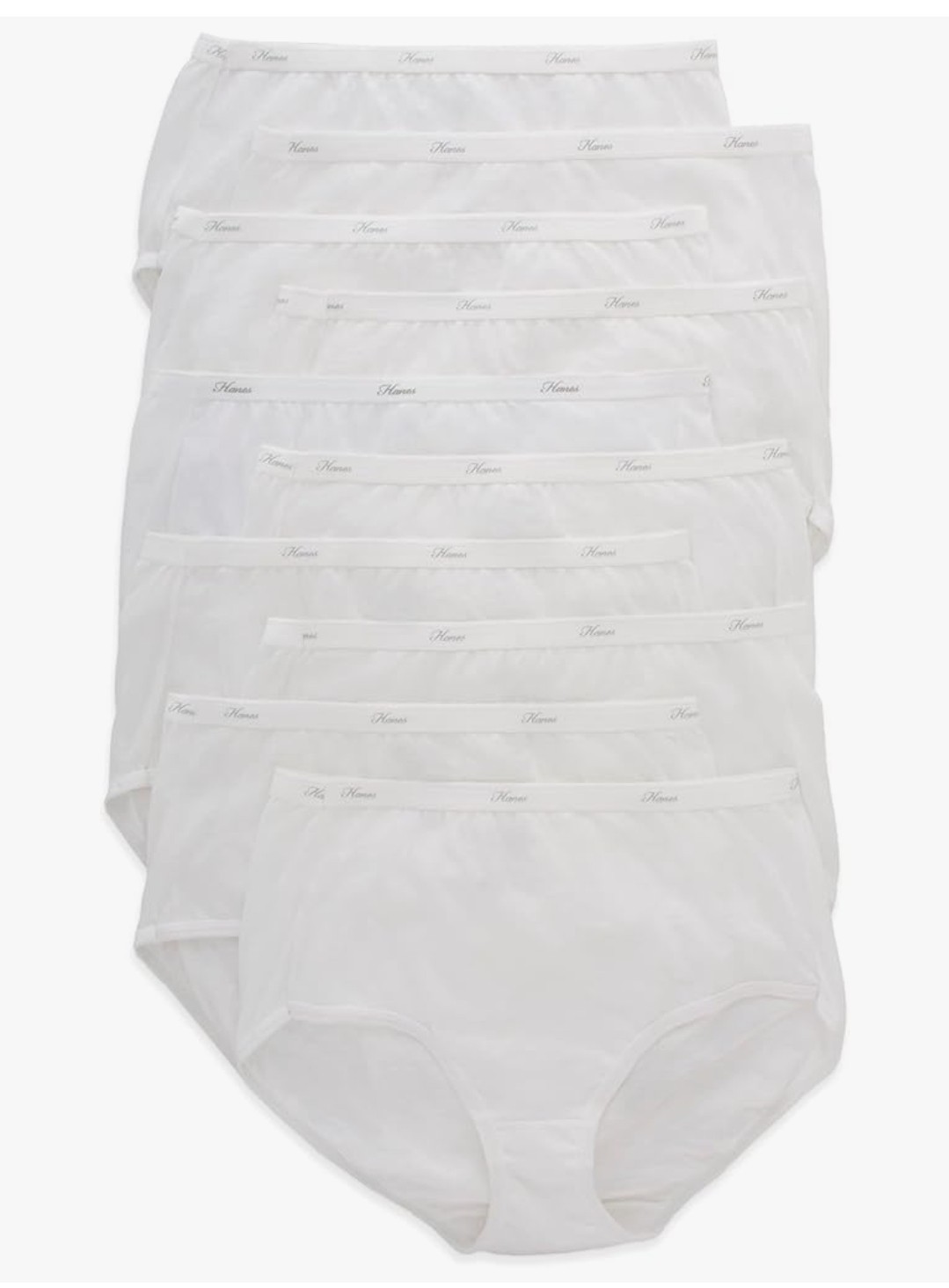 Hanes Breathable Cotton Valu Pak 10 Tagless Briefs Size 10/3XL Preshrunk Cotton