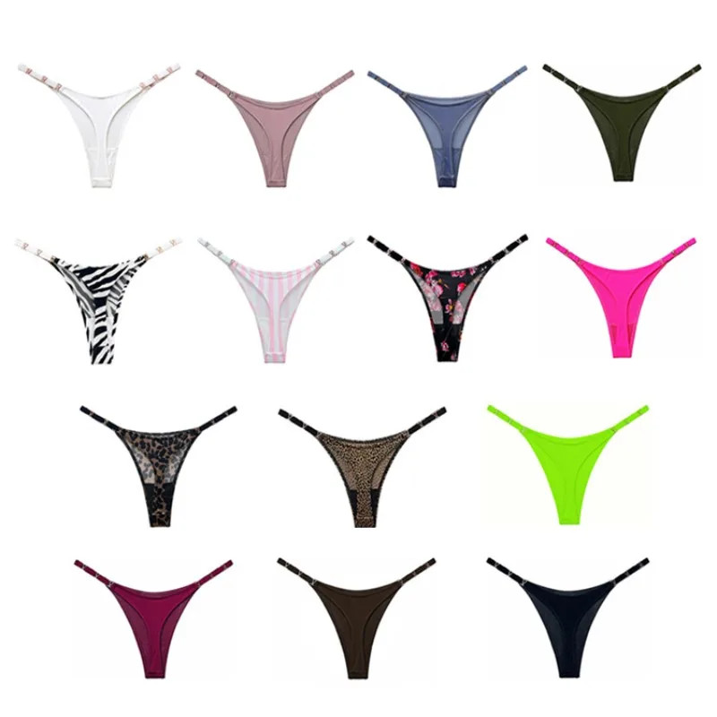 Seamless Sexy Thong Women Underwear Briefs Panties Zebra Flower Low Rise Luxury