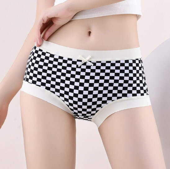 Women Briefs High Waist Pant Ice silk Seamless Floral Plus size Underpants 90801
