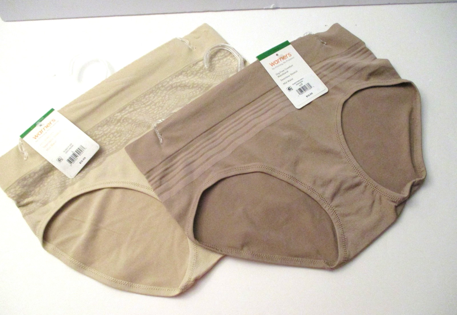 Warners hipster seamless stretch panties 2 pair size 7/L