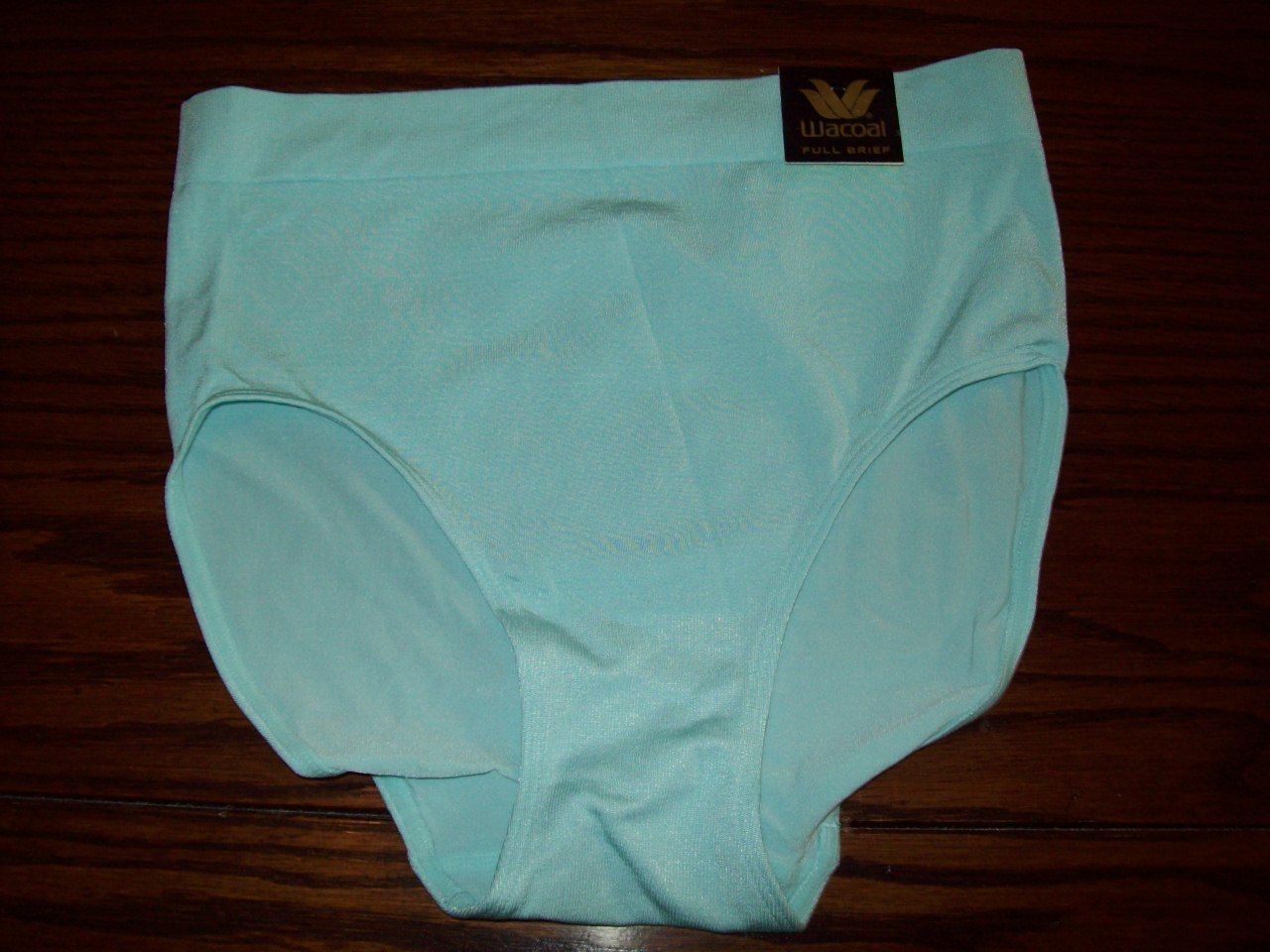NWT WACOAL B-SMOOTH NYLON/SPANDEX FULL BRIEF PANTIES ROUCHED 838175 443 AQUA M
