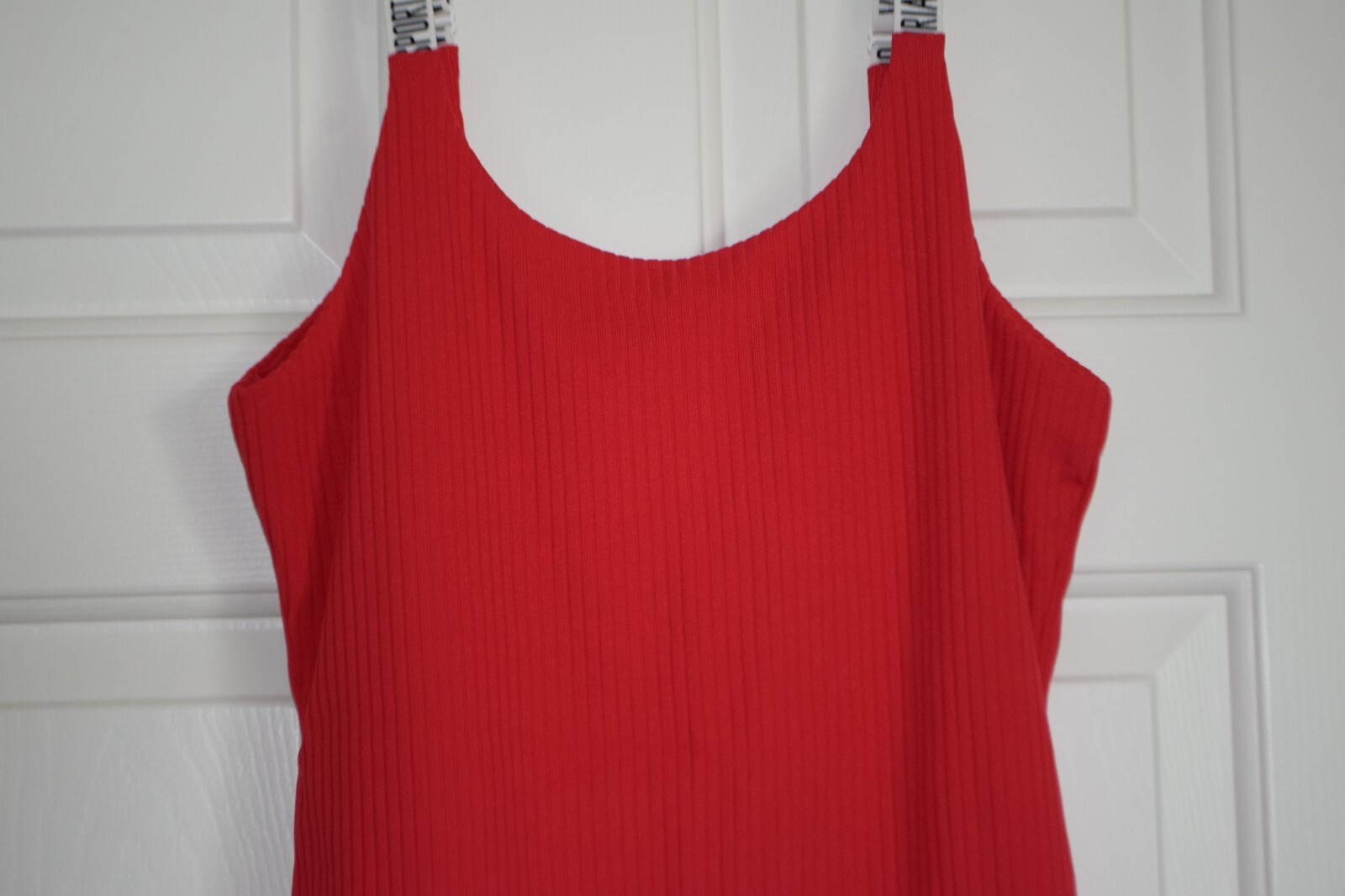 Victoria’s Secret Victoria Sport Pink Thong Ribbed Bodysuit Logo Straps
