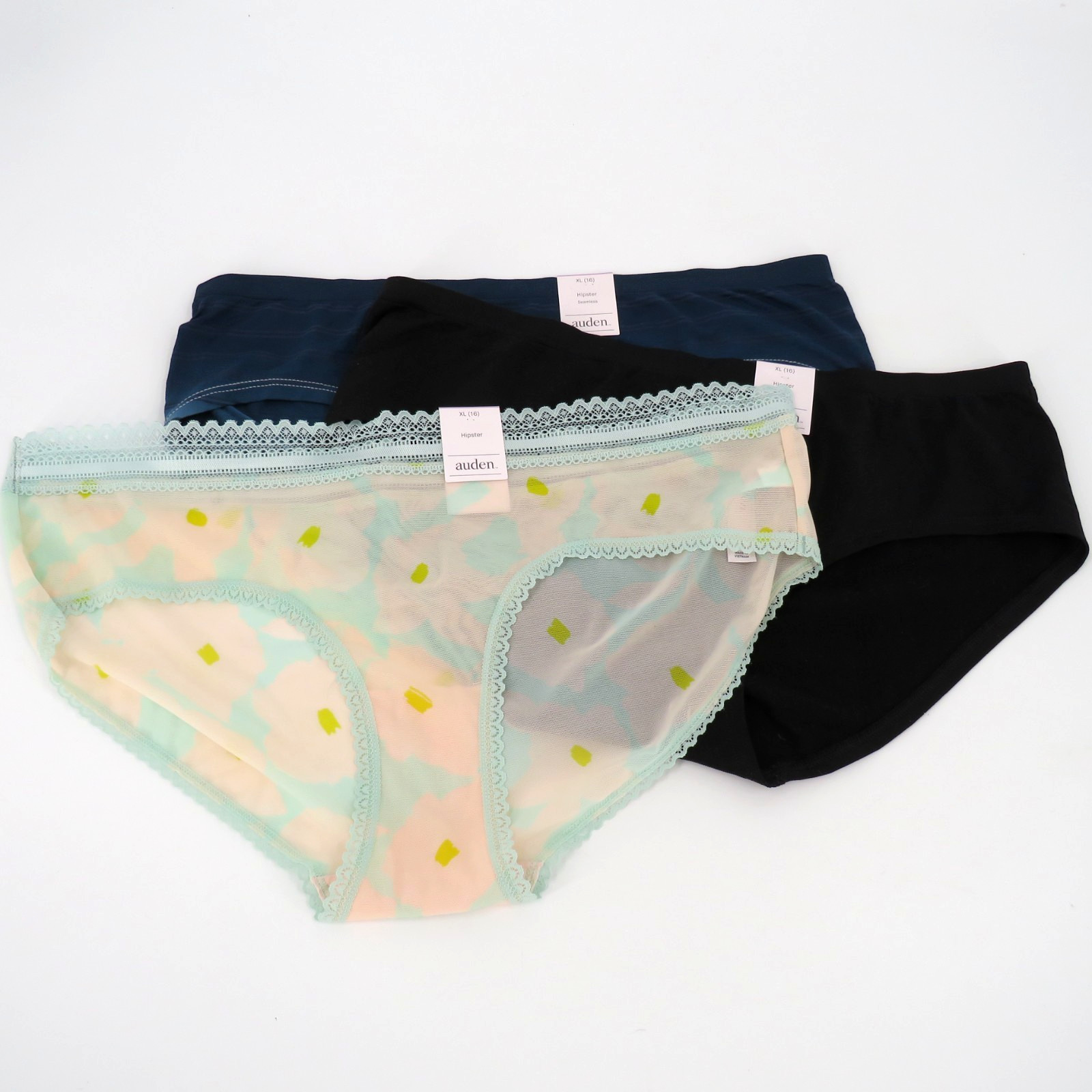 Auden Seamless & Mesh Hipster Underwear Women’s Size XL (16) – 3 Pairs