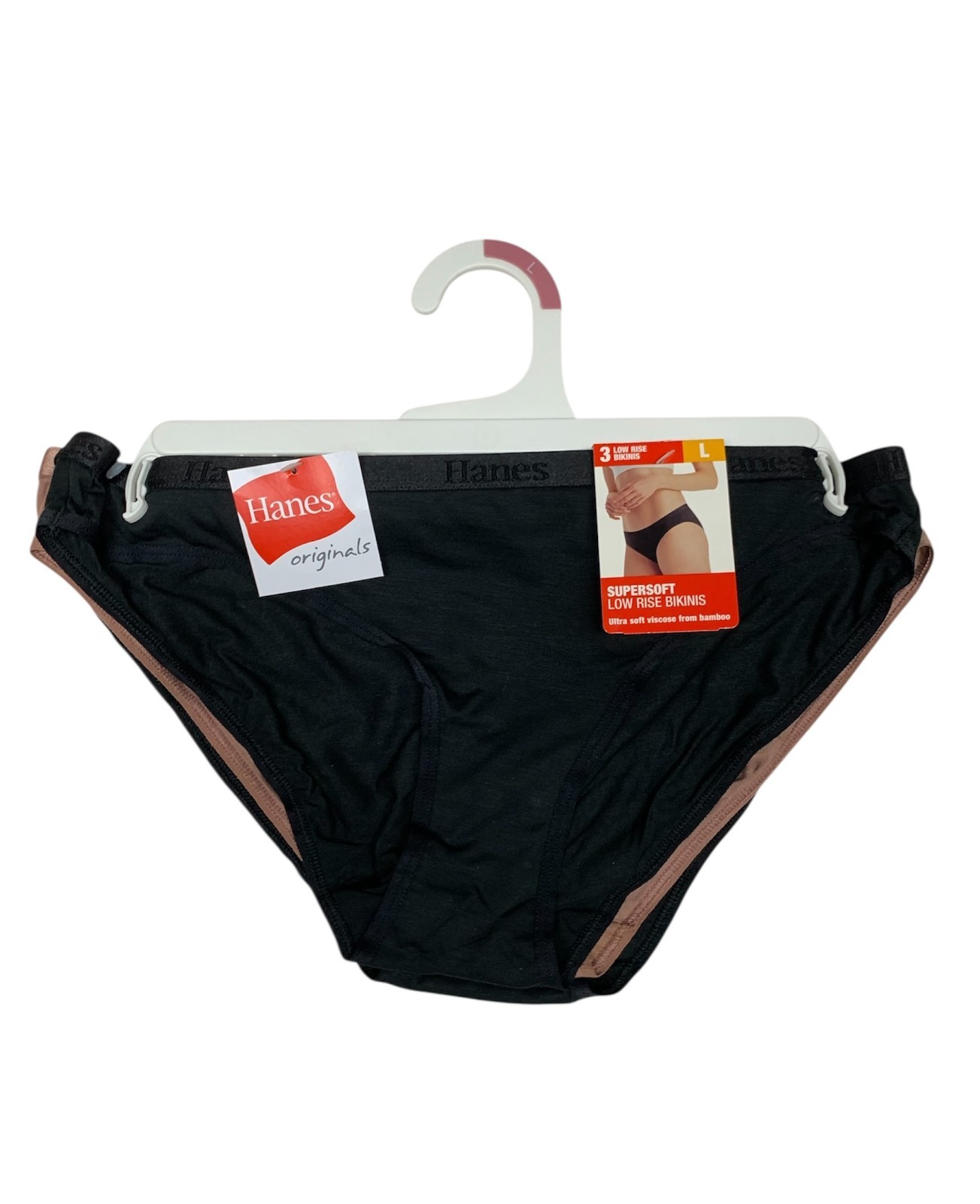 Hanes Originals Women’s 3 Pack SuperSoft Low-Rise Bikini Underwear