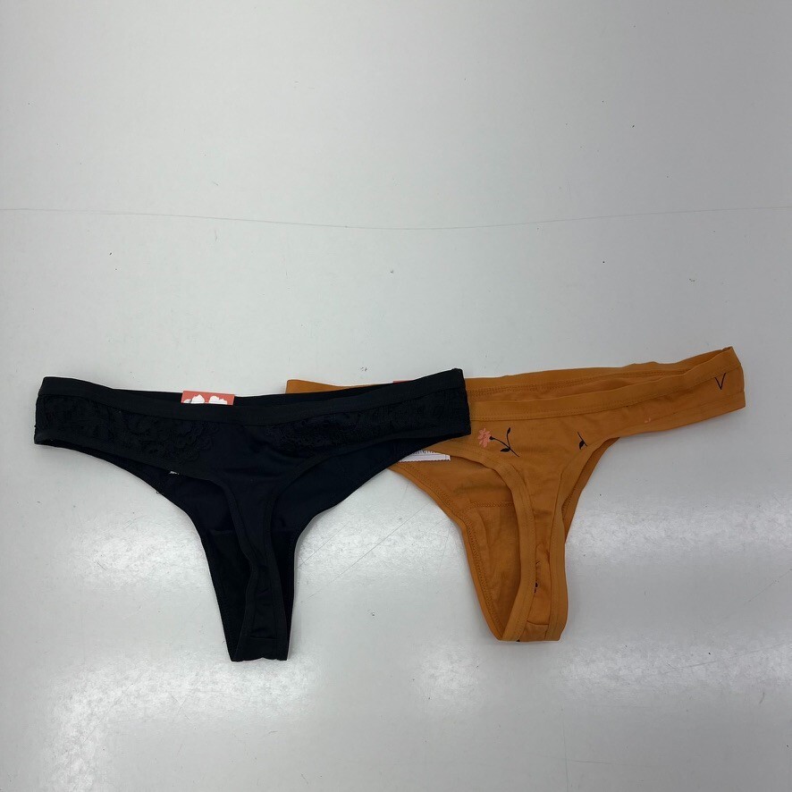 Auden 2 Pack Black & Orange Thong Women’s Size X-Small (0-2) NEW