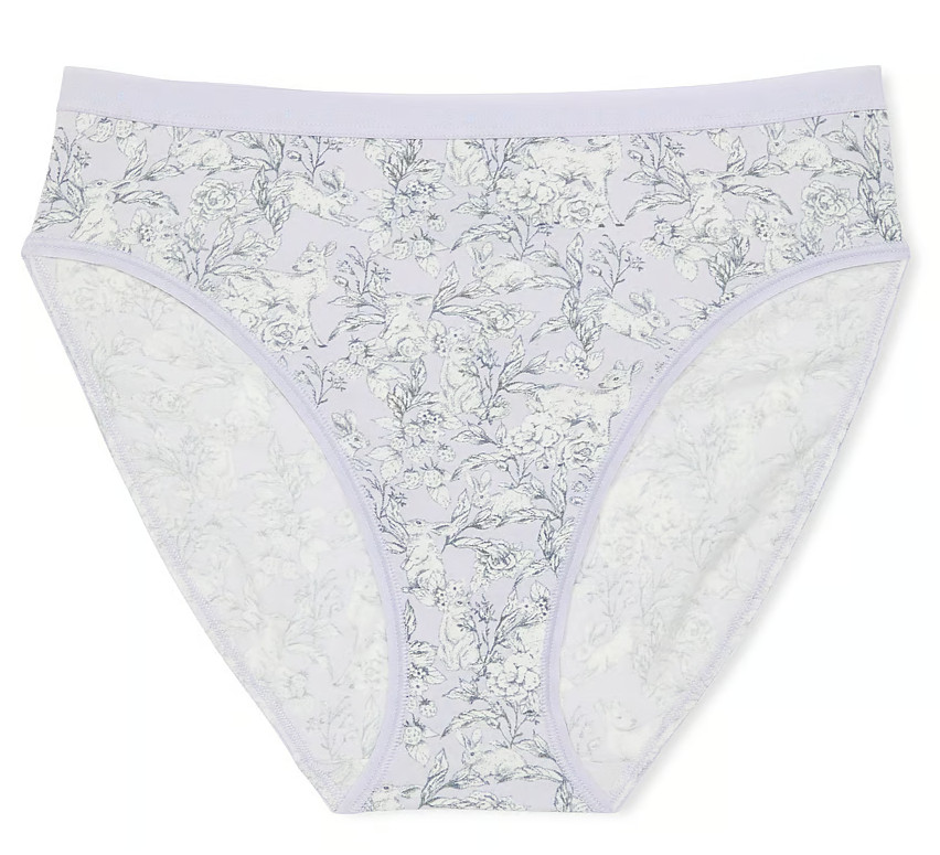 M L XL Lilac Rabbit Deer Cotton Victorias Secret High-Leg Waist Brief Pantie