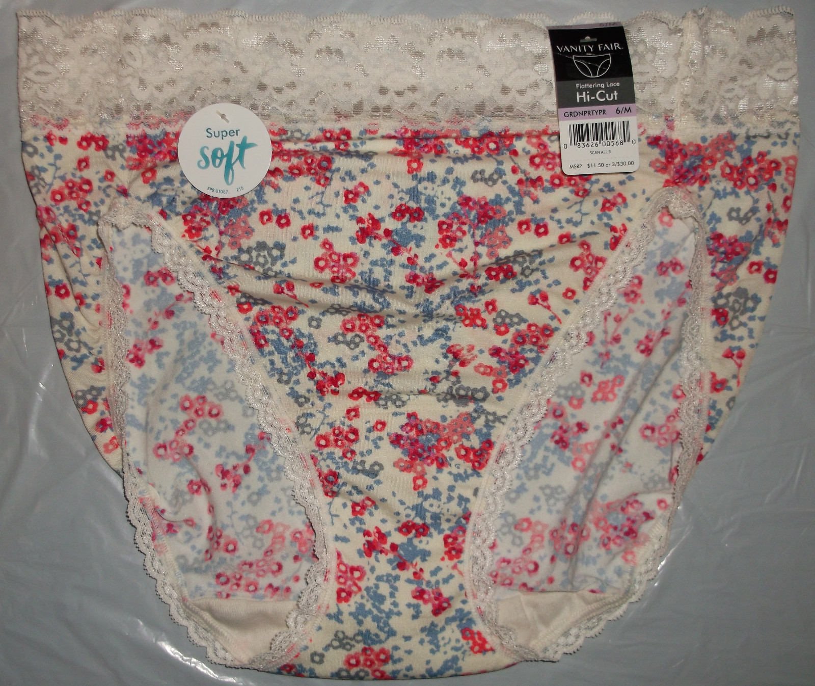 NWT Vanity Fair Flattering Lace 13280 Hi-Cut panty panties 6 M 7 L 8 XL 9 COLORS