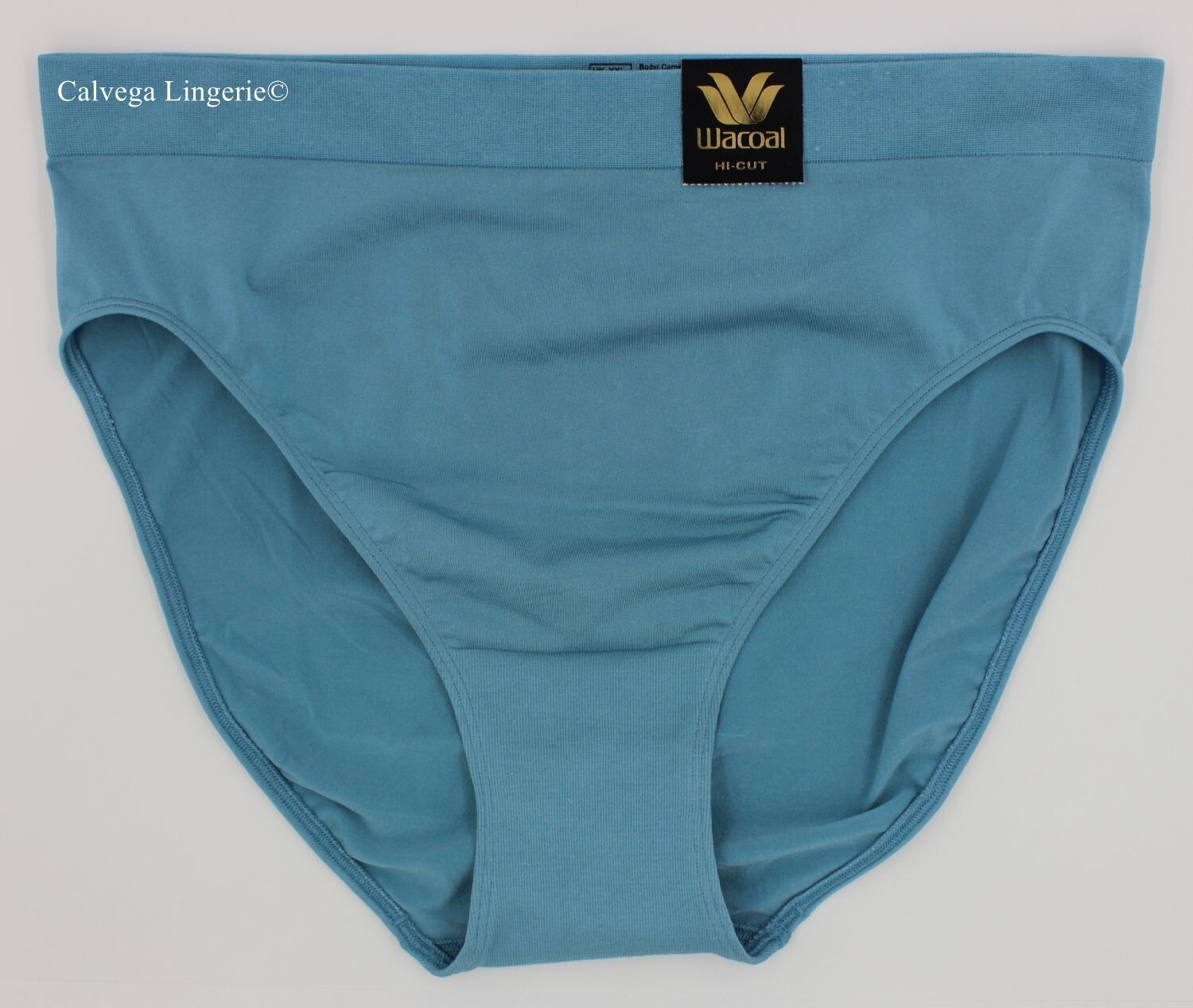NWT Wacoal 834175 “B-Smooth” Seamless Hi-Cut Brief Panty, Blue Teal (477), 2X