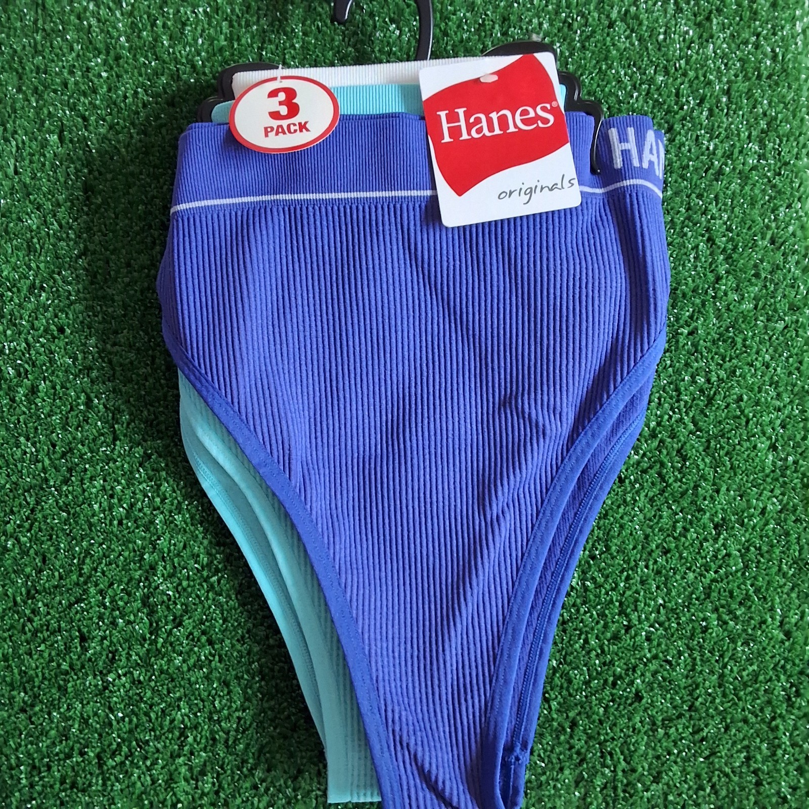 Hanes Originals Women 3-Pair Seamless Ribbed Hi-Rise Cheeky Underwear 2XL NWT