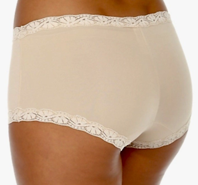 MAIDENFORM Fabulous Fit Classic Lace Trim White Boyshort Panty Womens S 5 XL 2XL