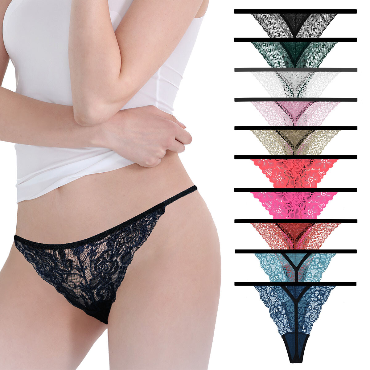 Lot Black Red White Sexy Lace Thongs G-String Lingerie Panties Underwear OS S M