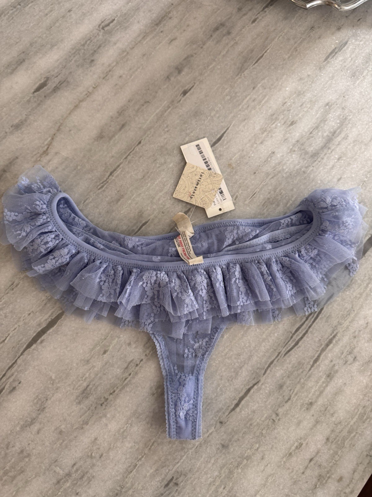 Free People Intimacy Feeling Frilly Thong Size XS NWT